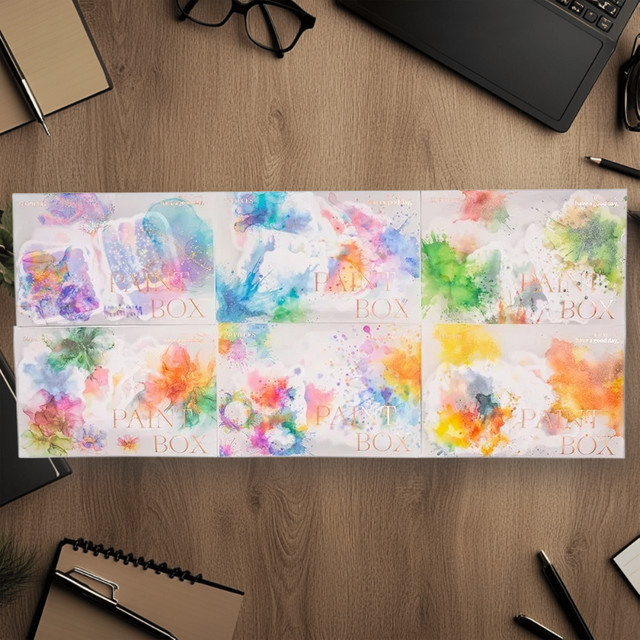 50 Stück Aquarell Waschaufkleber für Journal-Dekor und Collagen, Mehrfarbig - Bild 1