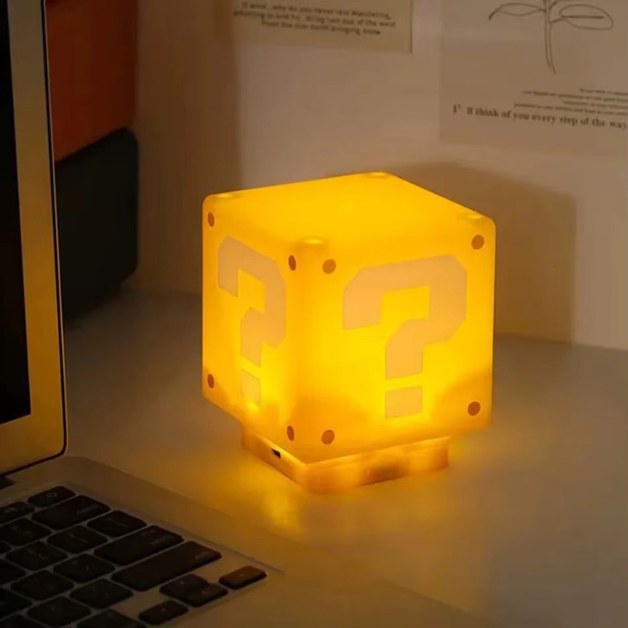 Bandai Super Mario LED-Fragezeichen-Nachtlicht, Schreibtischlampe, mit Musik - Bild 4
