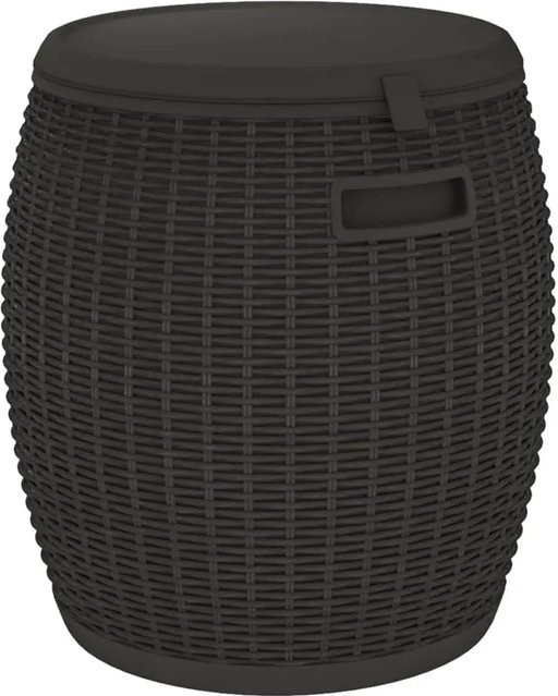 vidaXL 4-in-1 Gartenbox in Schwarz aus Polypropylen mit Rattan-Optik, B/T/H: 42,5 x 44,0 x 42,5 cm - Bild 1