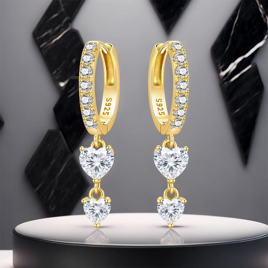 Orstarry Ohrringe, 925 Silber, Gold, Zirkonia, Damen - Bild 4