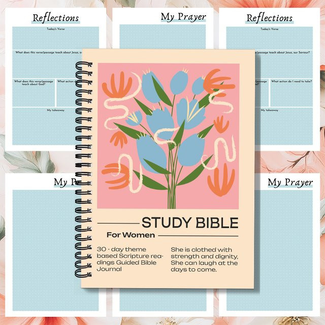 Bibelstudien- und Gebetsnotizbuch in A5 mit Flexcover und farbigem Design für Erwachsene - Bild 1
