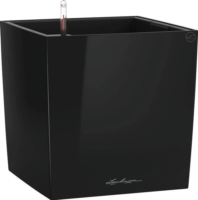 Lechuza Pflanzgefäß Cube Premium in Schwarz Hochglanz, B/T/H: 50 x 50 x 50 cm - Bild 1