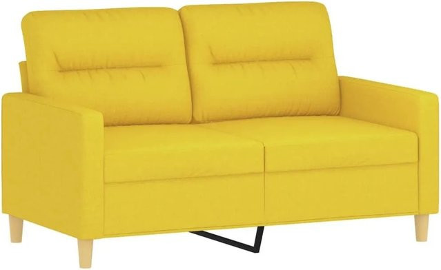 vidaXL 2-Sitzer-Sofa in Gelb mit Stoffbezug und Metallrahmen, modern und linear, Breite: 138 cm, Höhe: 80 cm, Tiefe: 77 cm - Bild 1