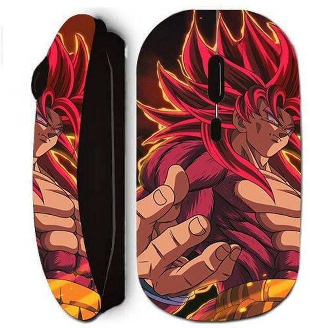 Kabellose ergonomische optische Maus MANIACASE DAIMA Goku Ultime SSJ4 in Schwarz und Multicolour mit USB-A Anschluss - Bild 1