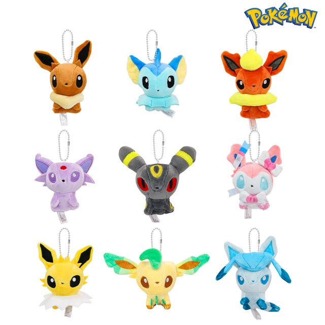Bandai Pokémon Eevee Evolution Plüsch-Schlüsselanhänger, 4-Zoll - Bild 1
