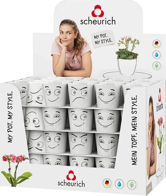 Scheurich Übertopf 870 Mix Vibes aus Keramik in Weiß, Durchmesser: 7 cm - Bild 1