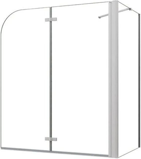 Duschparadies Duschabtrennung Eck-Set aus ESG-Sicherheitsglas mit Faltwand, B/B: 110 x 140 cm, Seitenwand Höhe: 70 cm, Weiß - Bild 1
