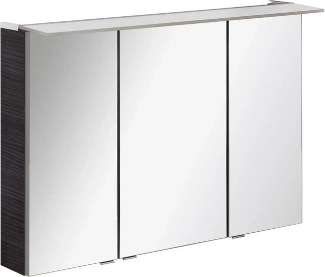 Fackelmann Spiegelschrank b.perfekt in Eiche Dunkel mit integrierter LED-Beleuchtung und Softclose-Türen, B/H/T: 100 x 69 x 23,1 cm - Bild 1