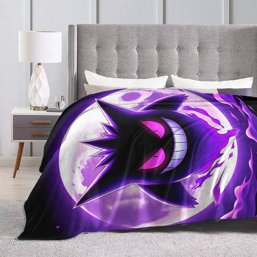 Potdemiel Gengar Cartoon-Plüschdecke aus Polyester in Lila für Erwachsene - Bild 3