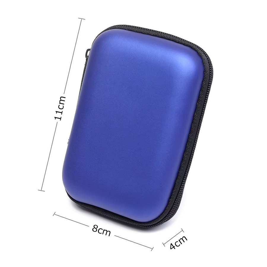 Tragbare Kopfhörertasche und Organizer für Kopfhörer, Ohrhörer, Speicherkarten und USB-Kabel in Lila, B/T/H: 11 x 8 x 4 cm - Bild 3