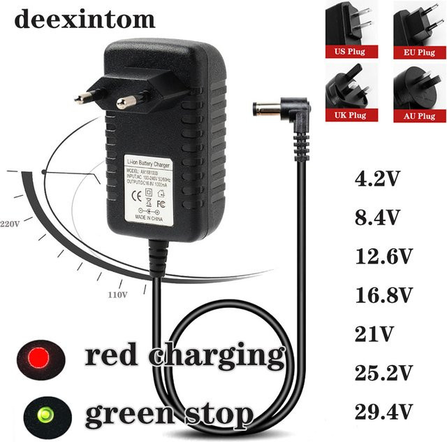 Lithium-Batterieladegerät für 18650 Lithium-Akkupacks mit 90-Grad-Winkelanschluss in Schwarz - Bild 1