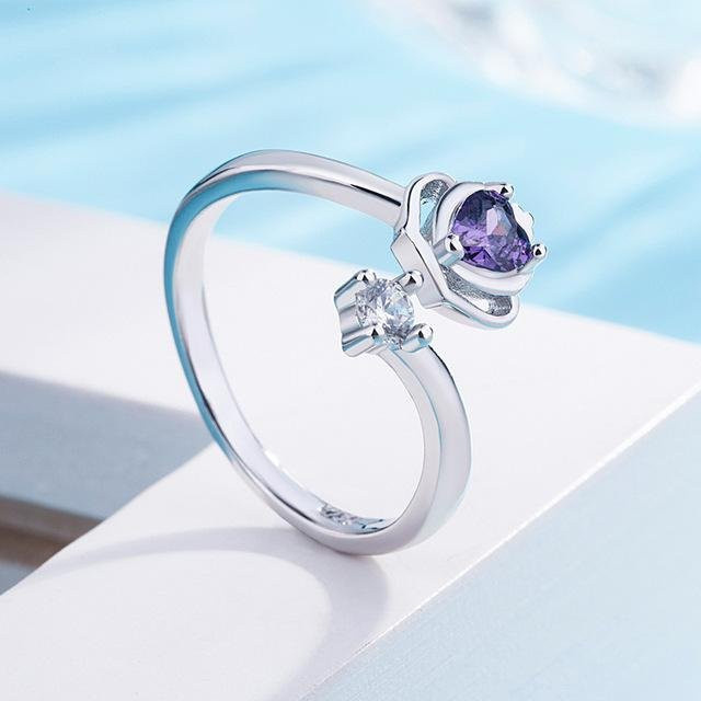 Ring Silber, Zirkonia, Kristall, Damen, verstellbar - Bild 1