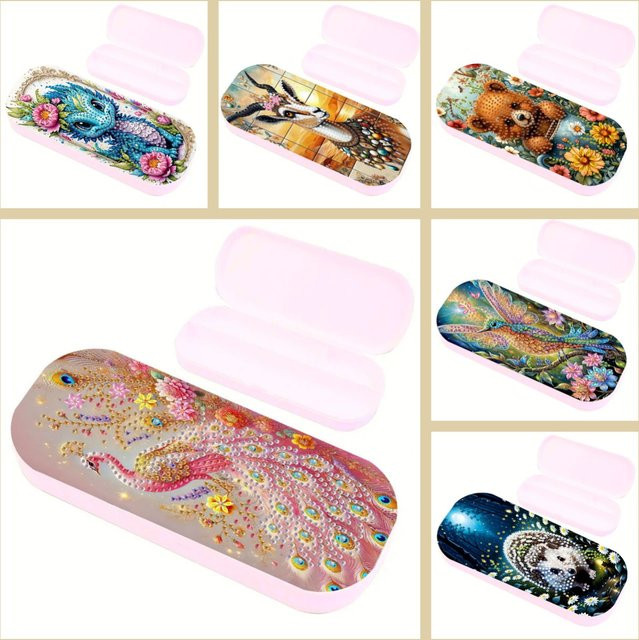 DIY Diamantmalerei-Set mit Tiermuster zur Gestaltung einer 5D Kristall Schreibwaren-Aufbewahrungsbox aus Kunststoff in Multicolour - Bild 1