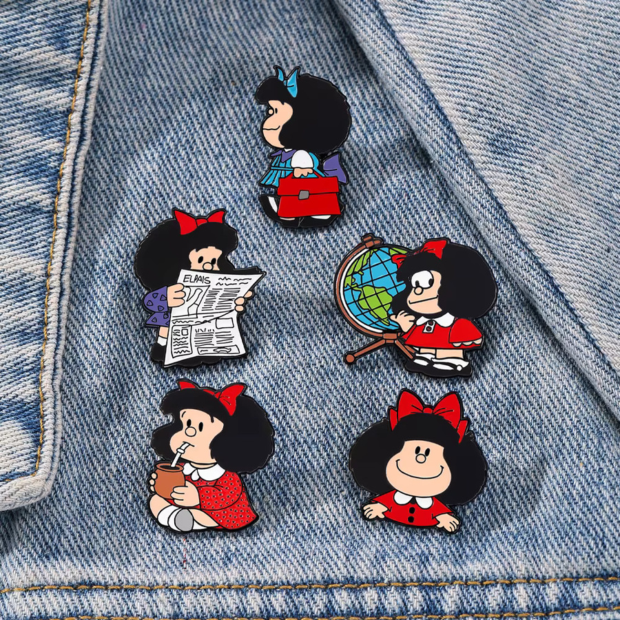 Potdemiel Emaille-Pin, Mafalda, 5 Stück - Bild 3