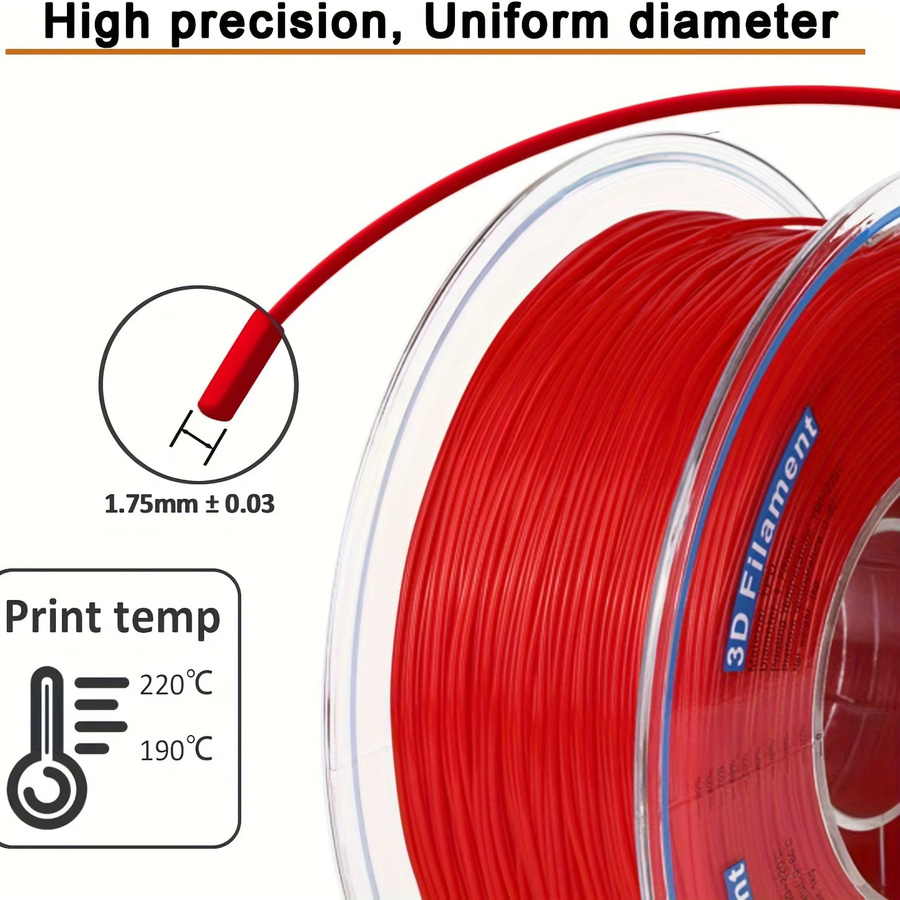 MANLANG TPU-Filament 1,75 mm rot, flexibles FDM 3D-Drucker-Filament mit 250 g - Bild 3