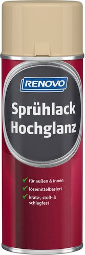 RENOVO Sprühlack Elfenbein RAL 1014 Hochglänzend Wasserbasiert 400 ml - Bild 1