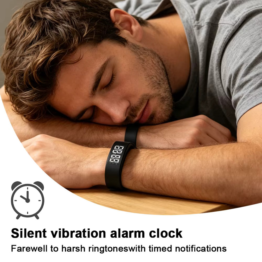 Ola Esporte Smart-Armband Schwarz mit LED-Display, Schrittzähler und Vibrationsalarm, wasserdicht - Bild 5