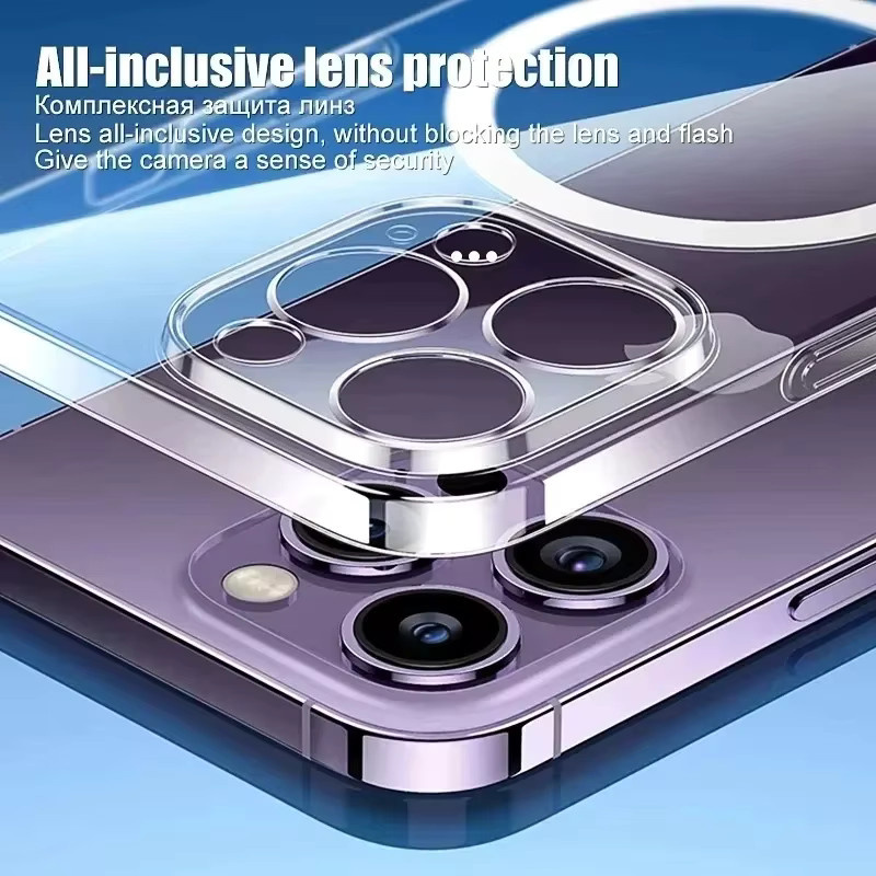 CYYWN Magnetische MagSafe Schutzhülle für iPhone 16 15 14 13 12 Pro Max Plus Transparent - Bild 4