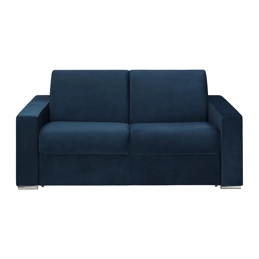 Vente-unique Schlafsofa Calito in Marineblau mit Samtbezug, Breite: 174 cm - Bild 2