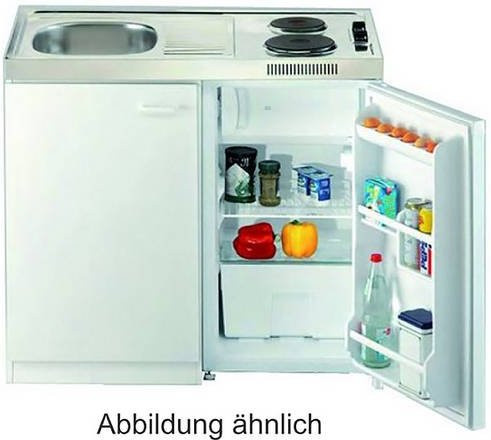 Uni Elektra Pantry 100 SV2 Küchenschrank in Weiß mit Edelstahl und Glas - Bild 1