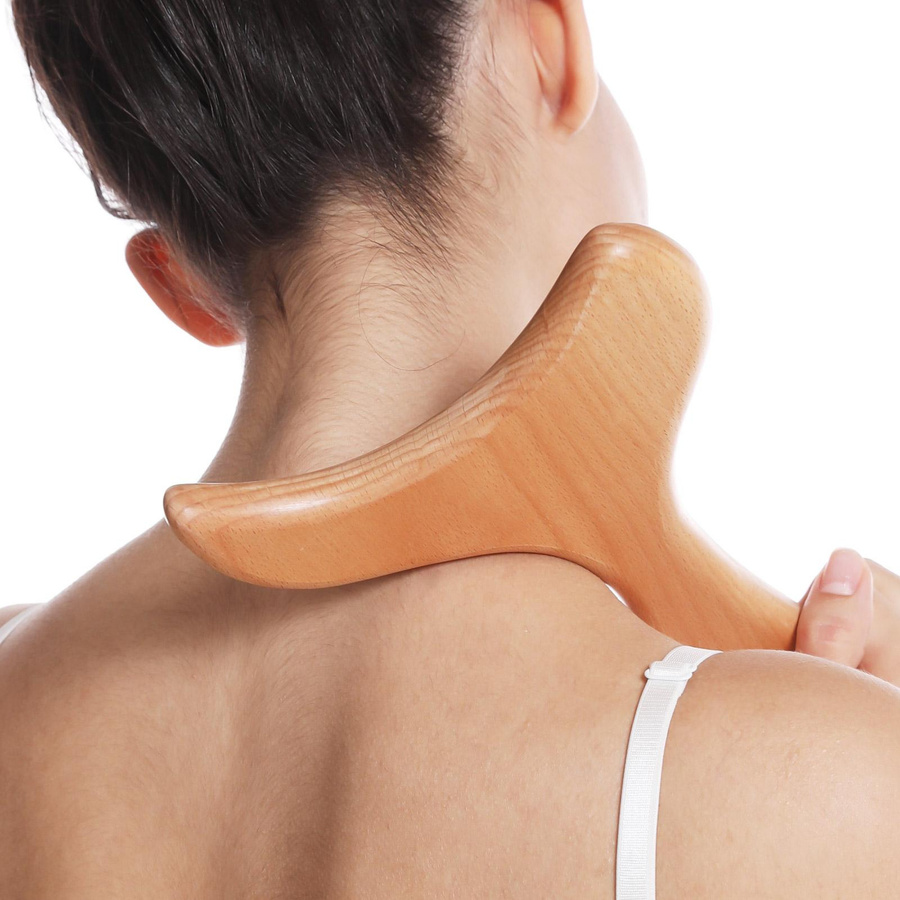 Holz-Lymphdrainage-Werkzeug, Massagepaddel, Gua Sha - Bild 2