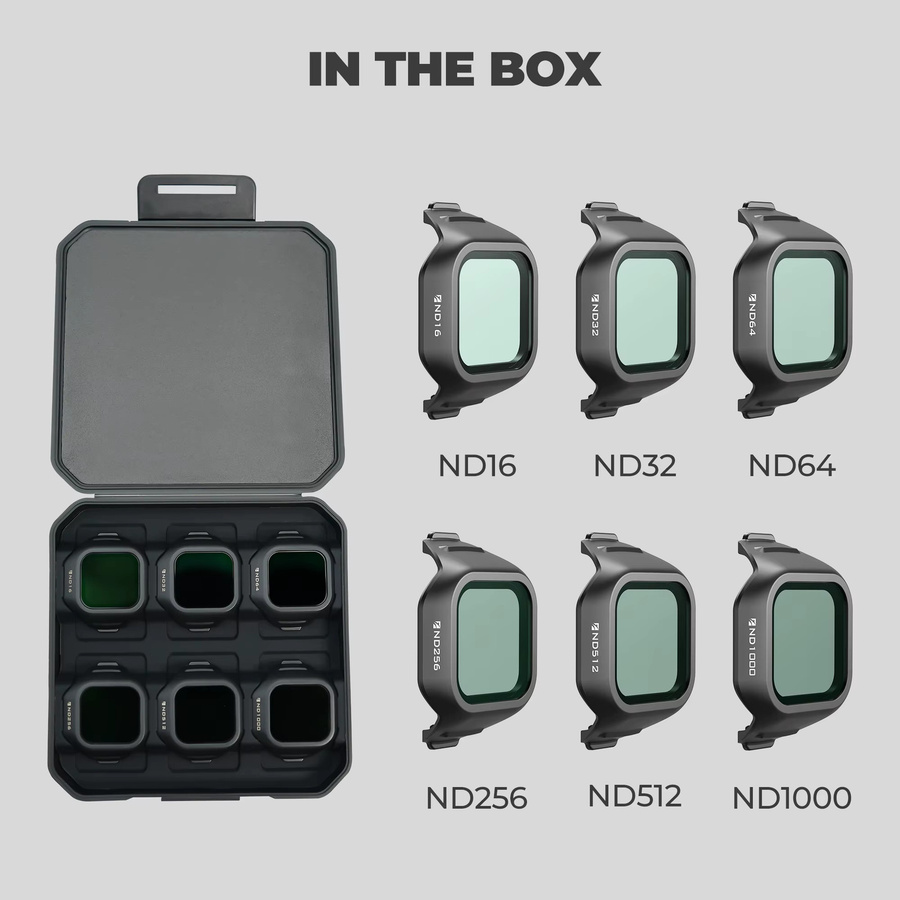 Freewell All Day 6er-Pack ND-Filter Set für DJI Mini 5 Pro in Schwarz (ND16/32/64/256/512/ND1000) - Bild 4