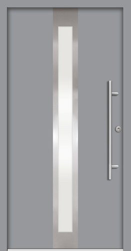 Splendoor Sicherheitshaustür RHODOS Prime RC2 aus Aluminium in Verkehrsgrau mit Glaseinsatz, Höhe: 210 cm, Breite: 110 cm, Tiefe: 7 cm - Bild 1