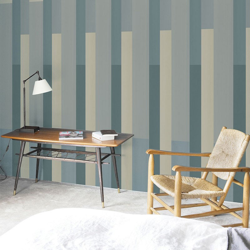 Streifentapete L'Alternance von Nobilis in Multicolour und Türkis, Vlies-Tapete mit abstraktem Mid-Century Design - Bild 1