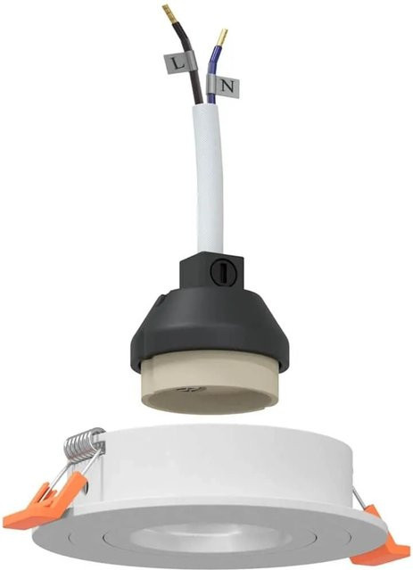 vidaXL Spotlight Set 6 Stück Weiß Aluminium Quadratisch B/T/H: 9 x 9 x 2 cm mit GU10 Fassung und verstellbarem Reflektor - Bild 1