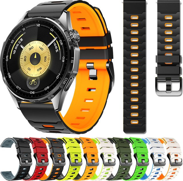 Uhrenarmband Silikon, 22 mm, Schwarz, Unisex - Bild 1