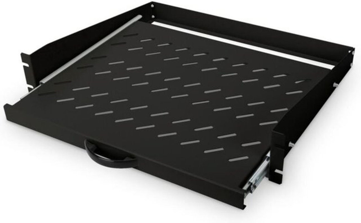 Digitus Professional Ausziehbarer 19 Zoll Netzwerkschrank-Geräteboden DN-19-TRAY-2-450-SW Schwarz, 2 HE - Bild 3