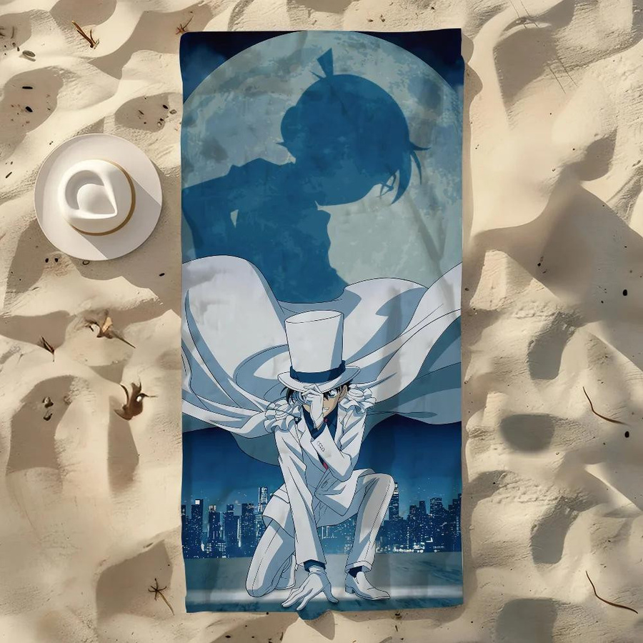 D-Detektiv C-Conan Schnelltrocknendes Strandtuch für Pool und Reise aus Polyester, B/B: 50 x 100 cm - Bild 1