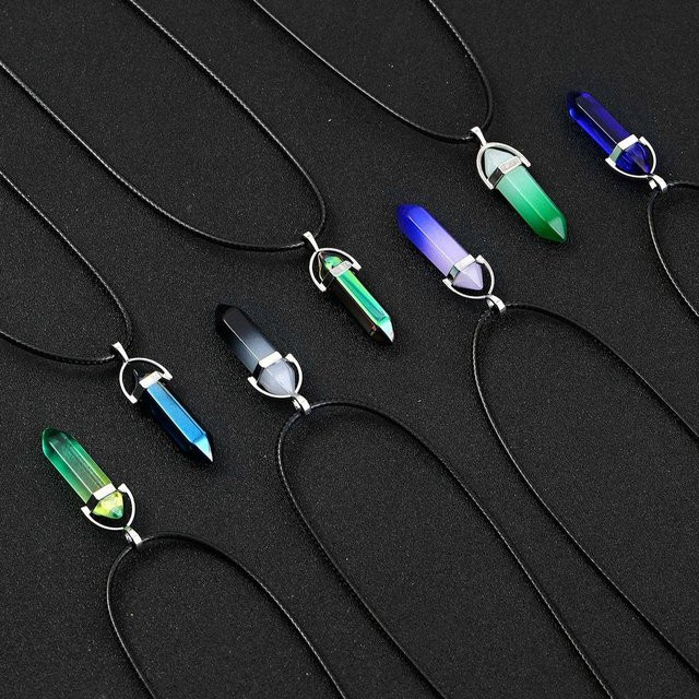Lucky Star Jewelry Halskette, Kristall, Sechseckige Säulen, Unisex - Bild 1