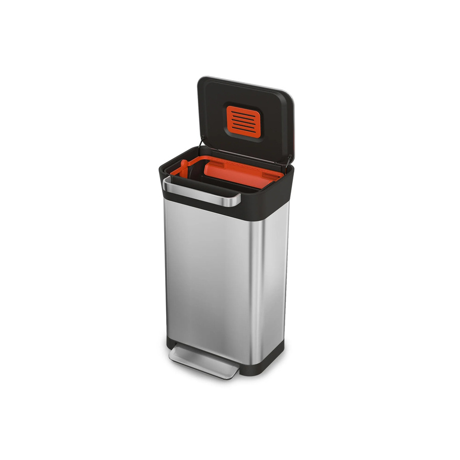Intelligent Waste Tretmülleimer Titan in Silber, rechteckig mit 30 l Volumen, inklusive Müllpresse und Geruchsfilter aus Edelstahl - Bild 2
