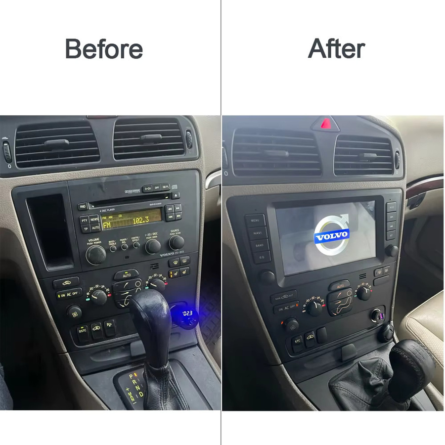 Sadocom Android 14 Multimedia Autoradio mit 8 Zoll Display, 8GB RAM, 128GB Speicher, GPS und WLAN für Volvo S60 V70 XC70 XC90, Schwarz - Bild 2