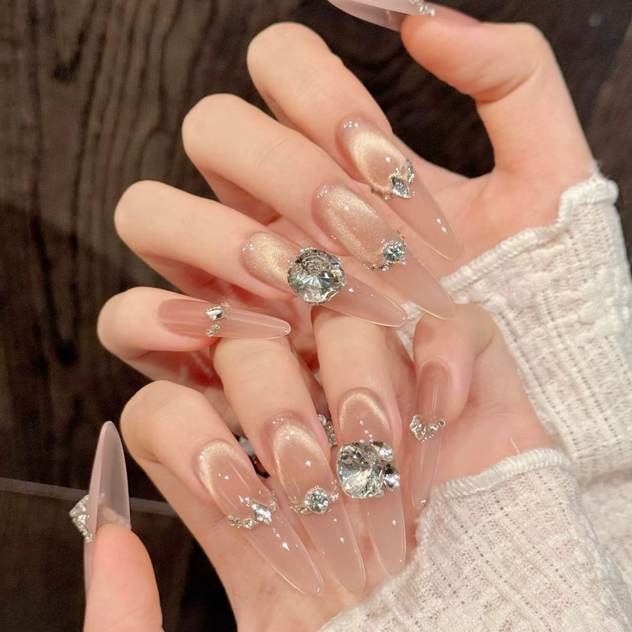 YADORNOS Press on Nails, Champagner, Glänzend, 10 Stück - Bild 2