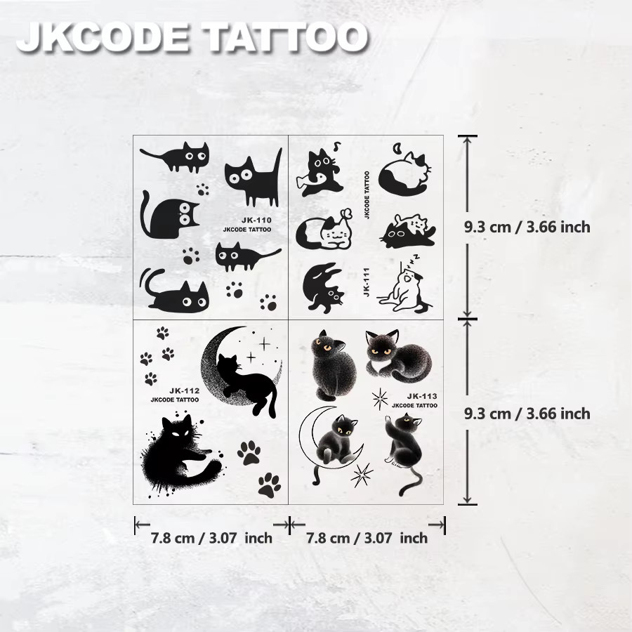 JKCODE TATTOO Handtattoo, schwarze Katze, Damen - Bild 4