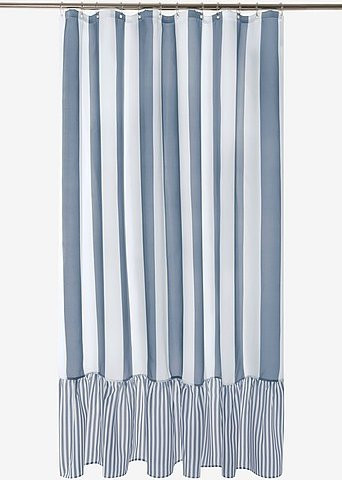 Jotex Duschvorhang ANDREA blau gestreift aus Polyester, wasserdicht und blickdicht, B/H: 180 x 200 cm - Bild 1