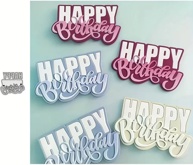 Metall Stanzform Happy Birthday für Scrapbooking und Kartenherstellung - Bild 1