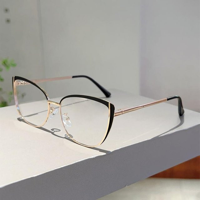 Yiran toy Korrektionsbrille Cat-Eye, Halbrand, Metall, Rosa, Damen - Bild 1
