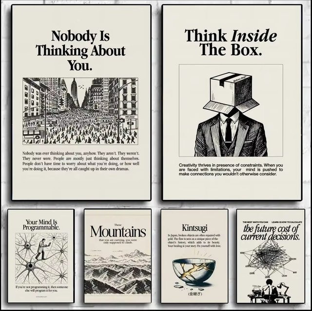 Potdemiel Minimalistisches Motivationsposter mit Typografie in Weiß - Bild 1