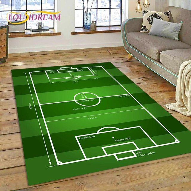Karpetti 3D-Teppich mit Fußballfeld Motiv in Grün, B/H: 60 x 40 cm - Bild 1