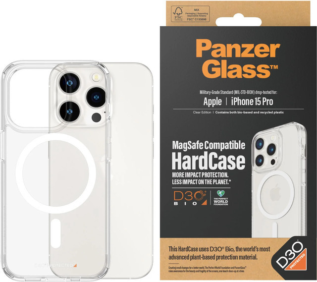 PanzerGlass HardCase MagSafe Schutzhülle für iPhone 15 Pro in Transparent - Bild 1