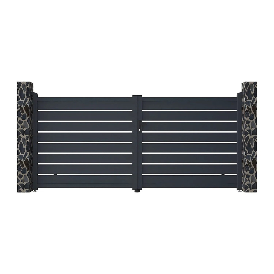 Vente-unique Flügeltor Primo Doppel-Aluminiumtor in Anthrazitgrau Breite: 355 cm - Bild 2
