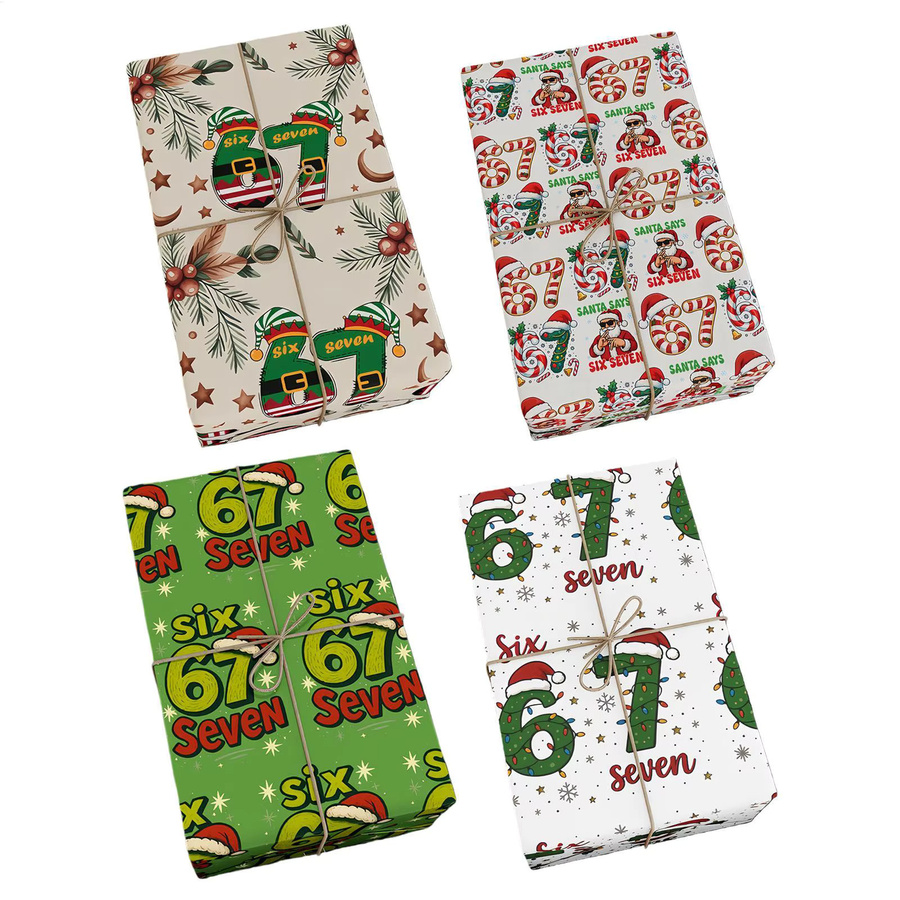 Vintage 67 Meme Geschenkpapier für Weihnachten, mehrfarbig - Bild 2