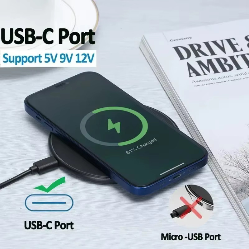 Opansten Drahtlose Ladestation mit LED-Licht für iPhone, Samsung, Xiaomi und AirPods in Weiß - Bild 4