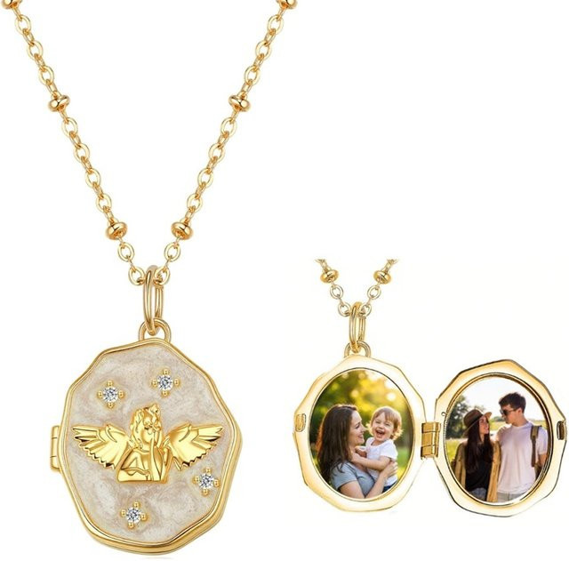 Halskette Foto-Medaillon, Gold, Damen - Bild 1