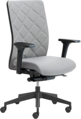 Ergonomischer Bürostuhl WIKI von Leyform in Lichtgrau mit Armlehnen und Stoffrücken - Bild 1