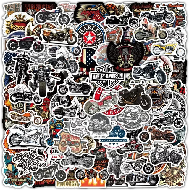 Bandai Motorrad- und Oldtimer-Graffiti-Aufkleber, 50 Stück, wasserfest - Bild 1