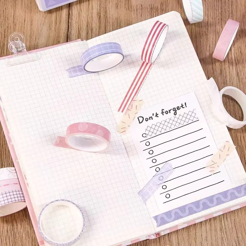20-teiliges Washi-Tape-Set mit Cartoon-Blumen in Blau und Mehrfarbig für Journaling und Scrapbooking - Bild 2